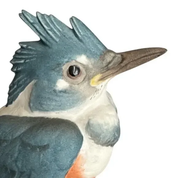 Boehm Fledgling Kingfisher Vintage Bisque Porcelain Bird Figurine